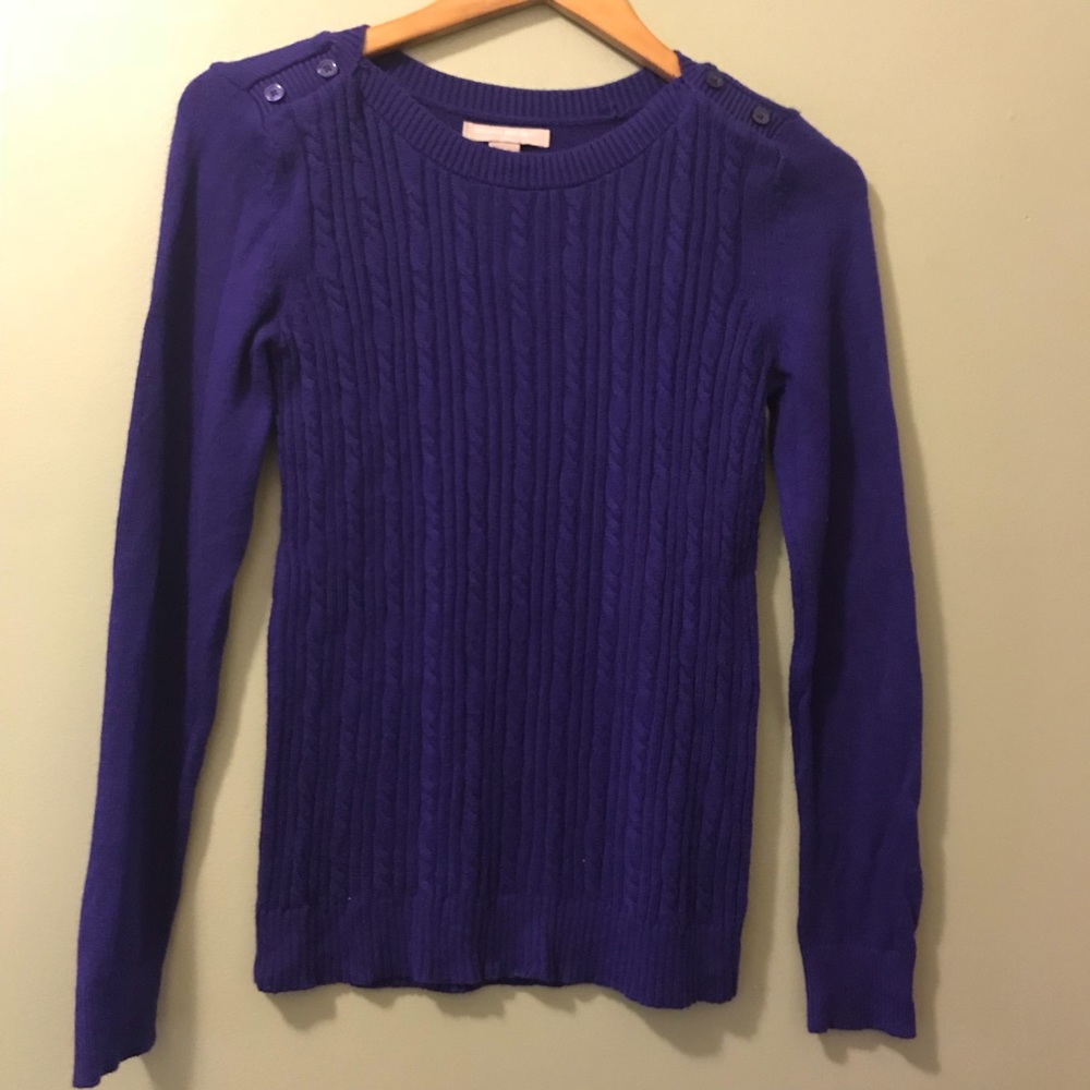 Banana Republic Purple Cable Knit Sweater Sz S